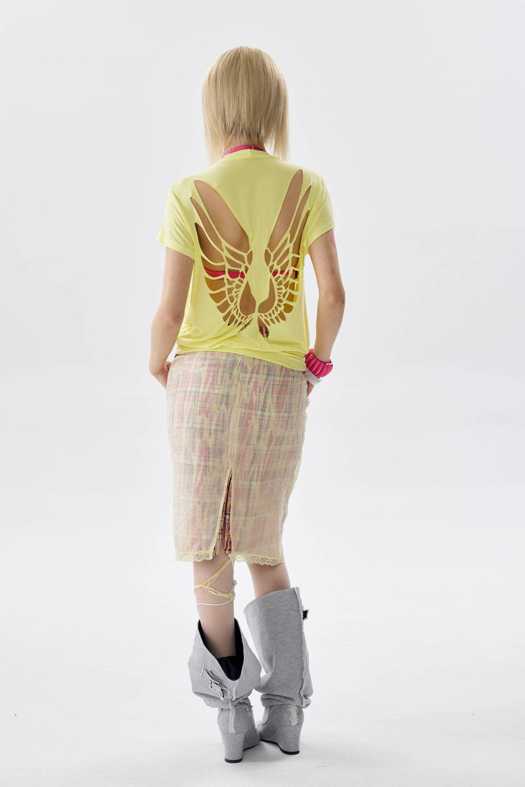 Cutout Wing Draped Top