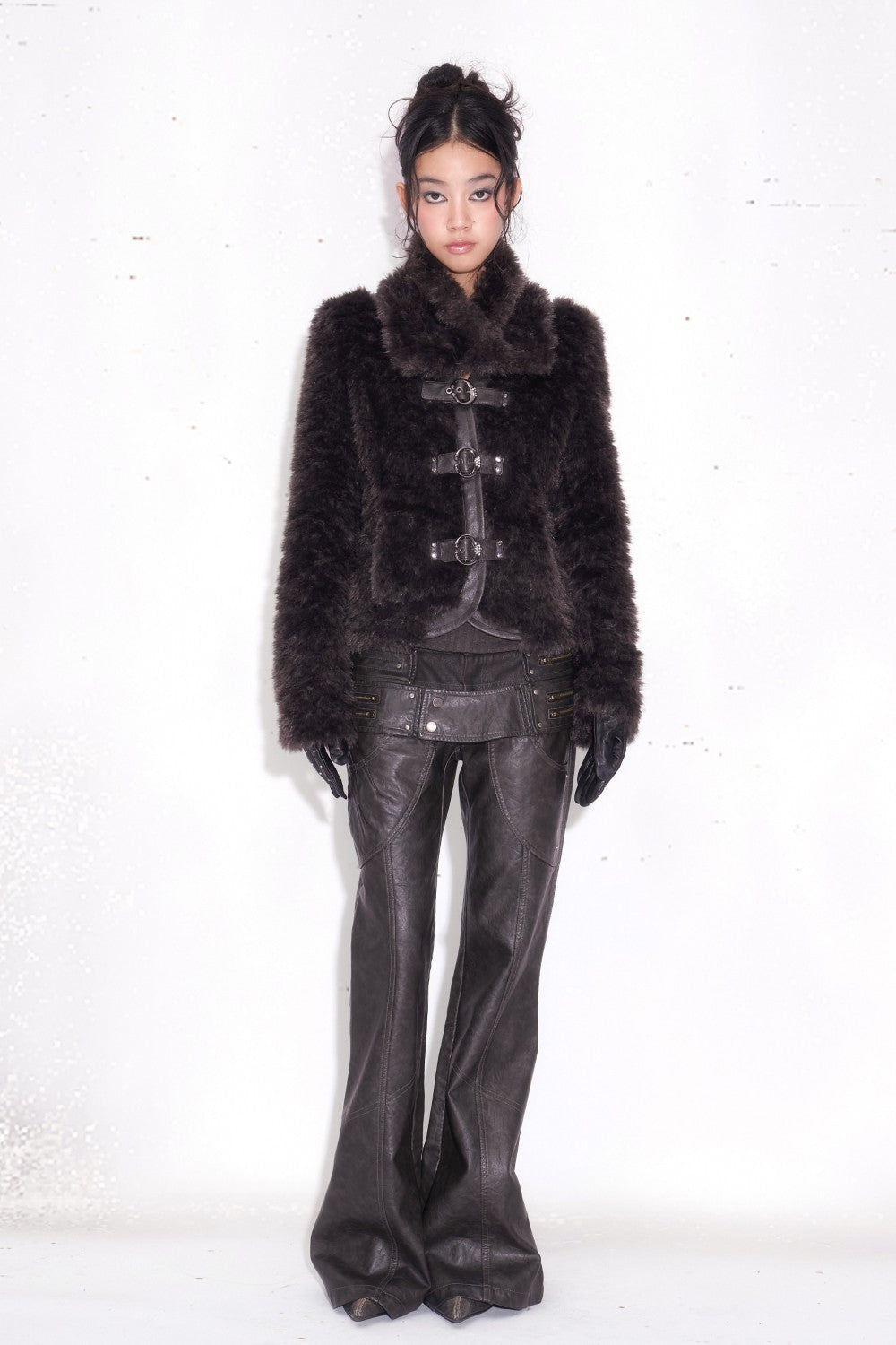 Nyx Dual-Waist Leather Pants