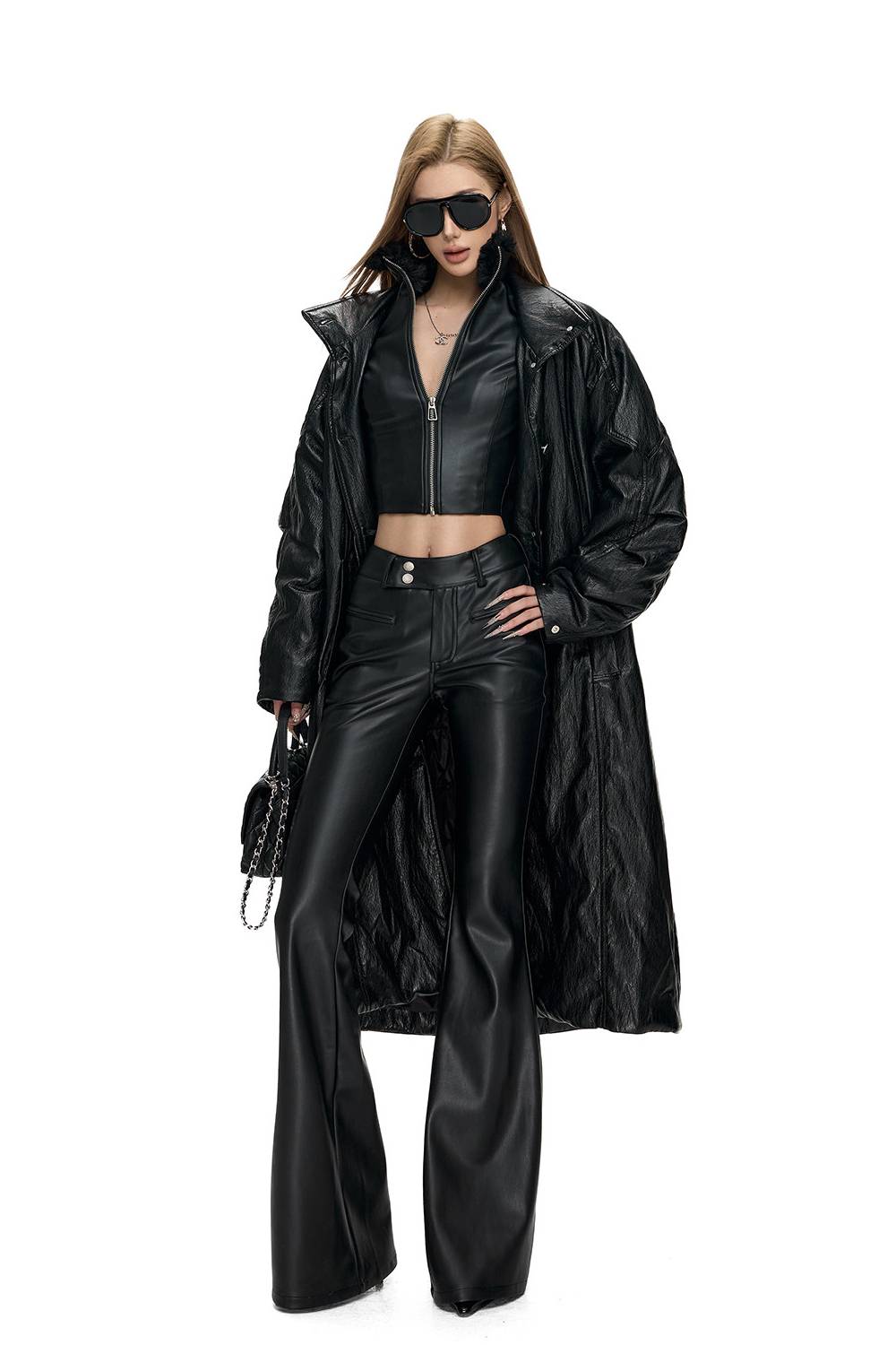 Sleek Leather Flares