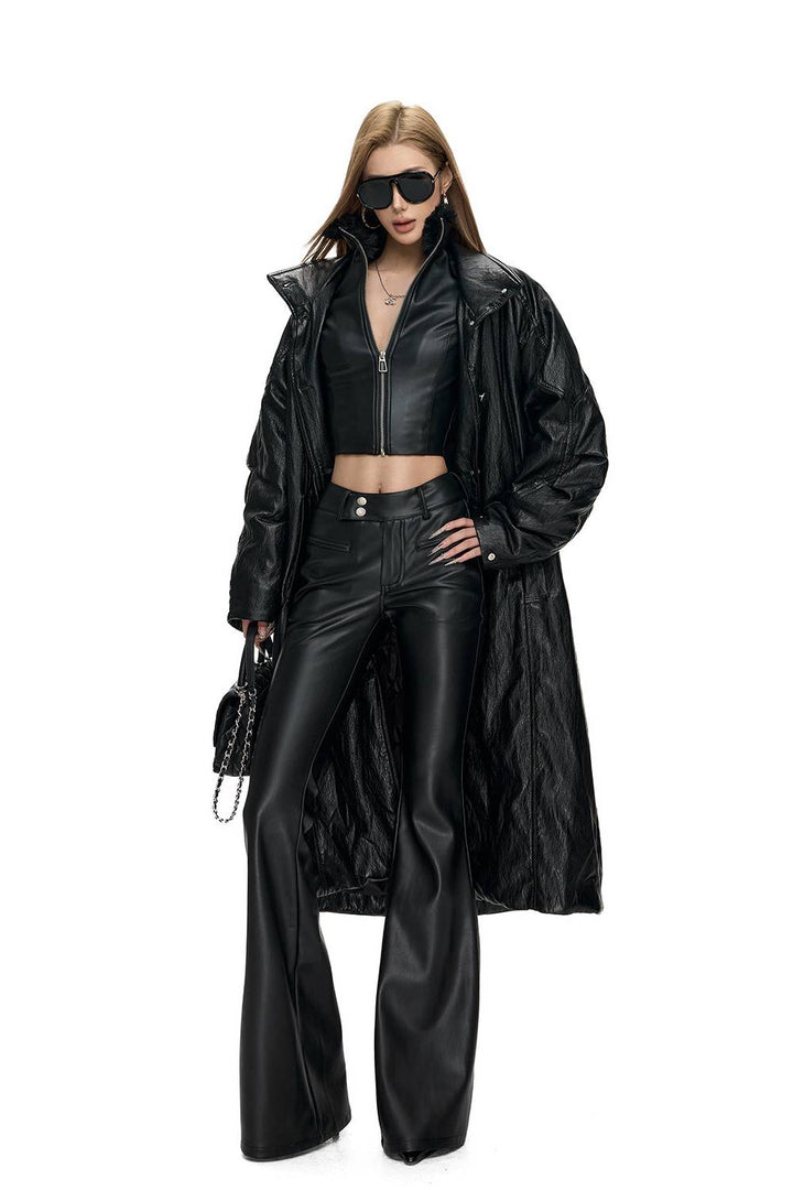 Sleek Leather Flares
