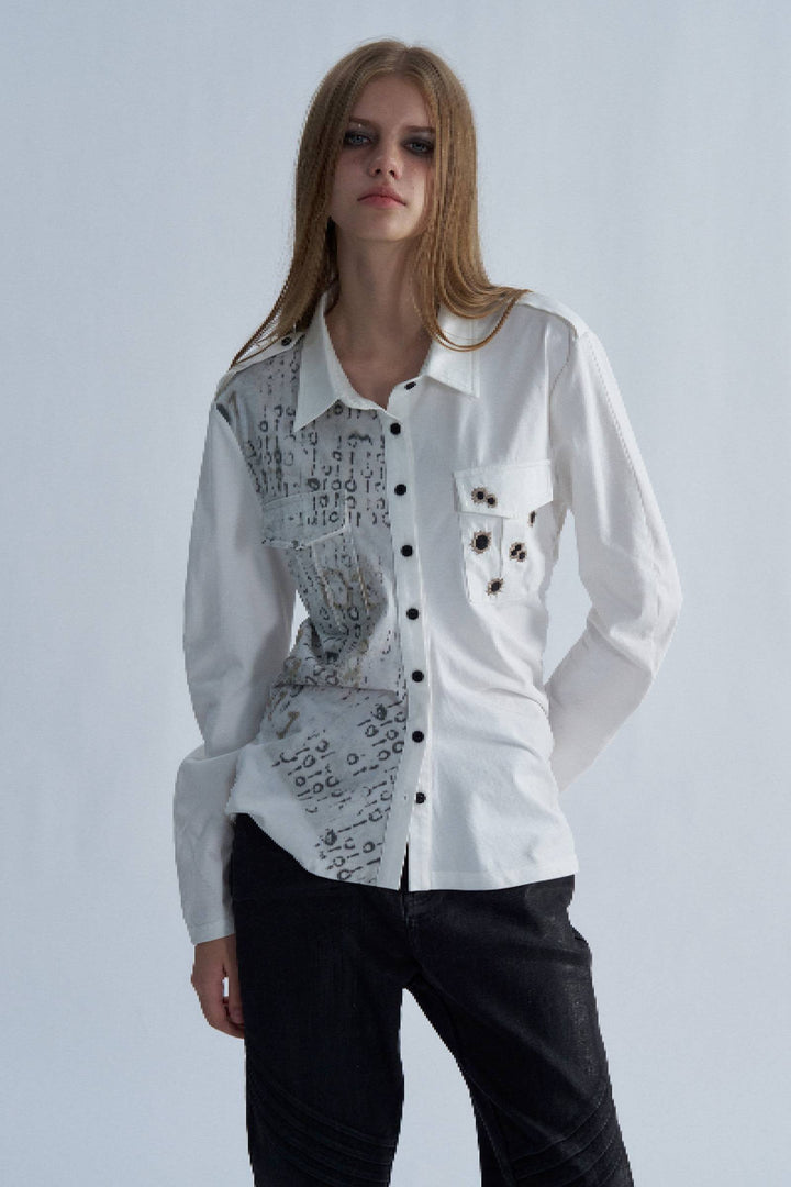 Static Ruched Button Shirt