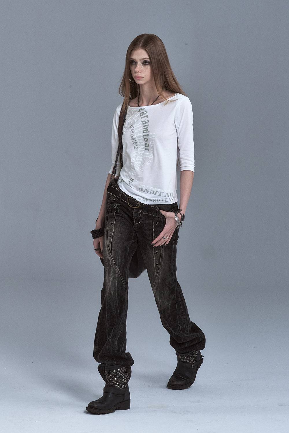Washed Letter Print Top