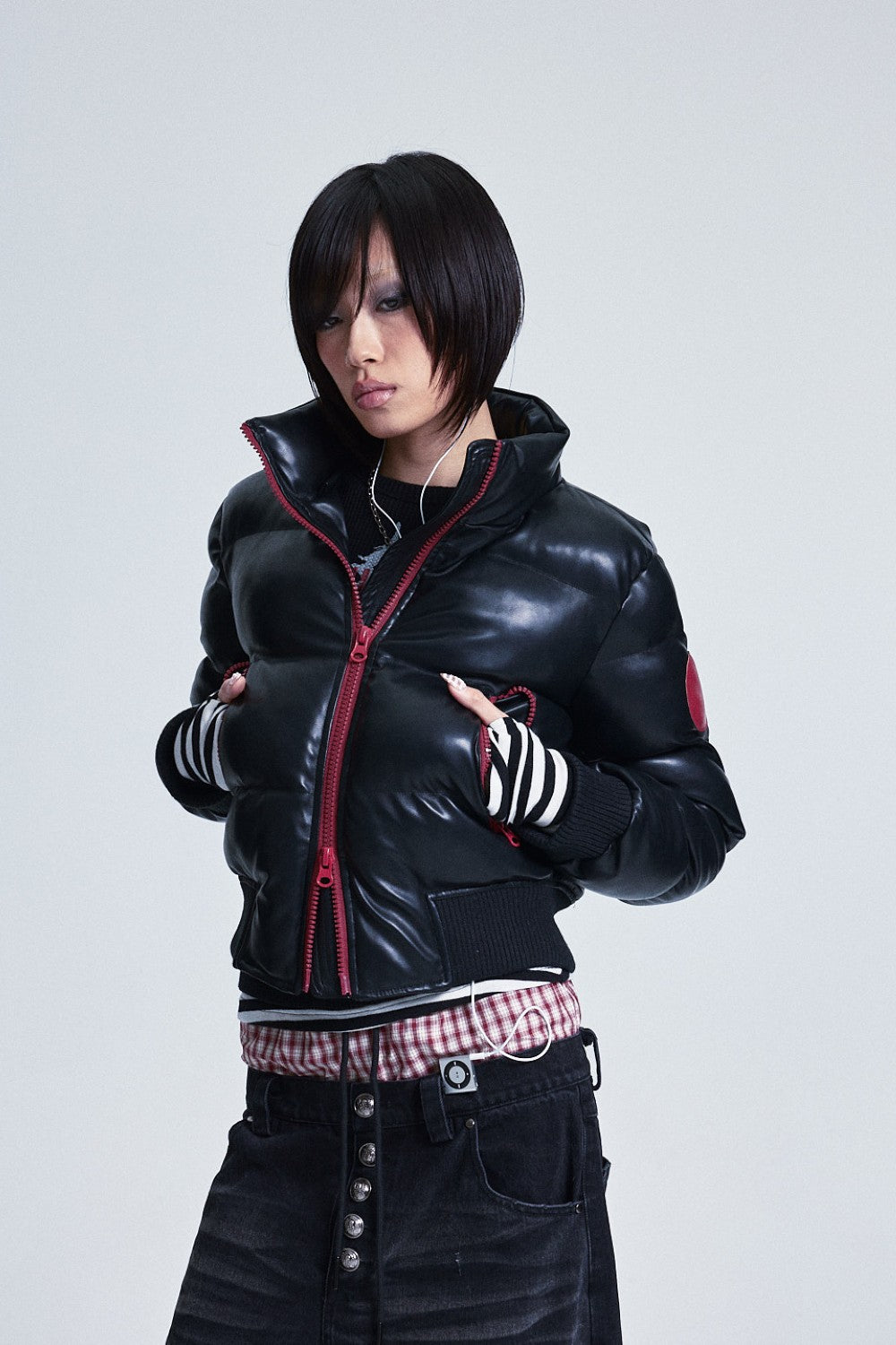 Crimson Skull Puffer Jacket