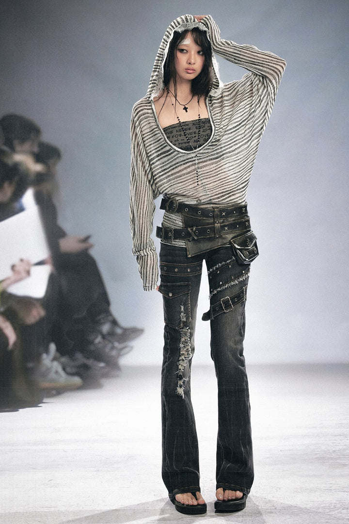 Chloe Striped Layered Hoodie