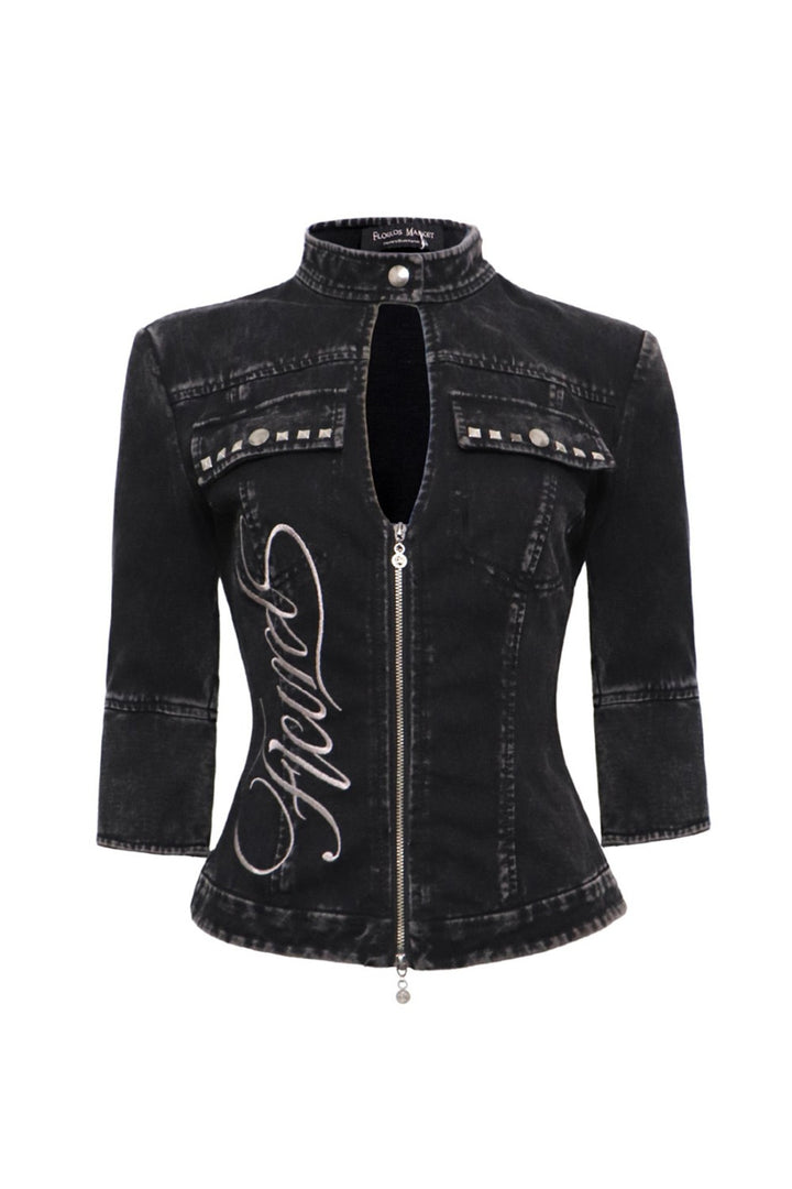 Nyra Embroidered Denim Jacket