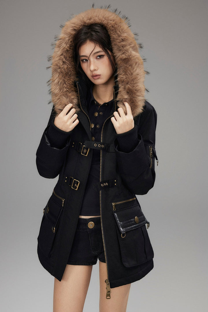Cargo Fur Trim Parka Jacket