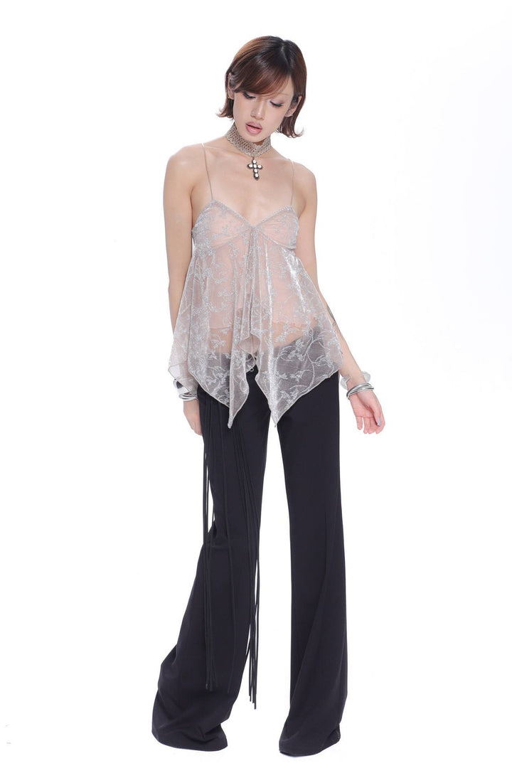 Sheer Lace Handkerchief Top