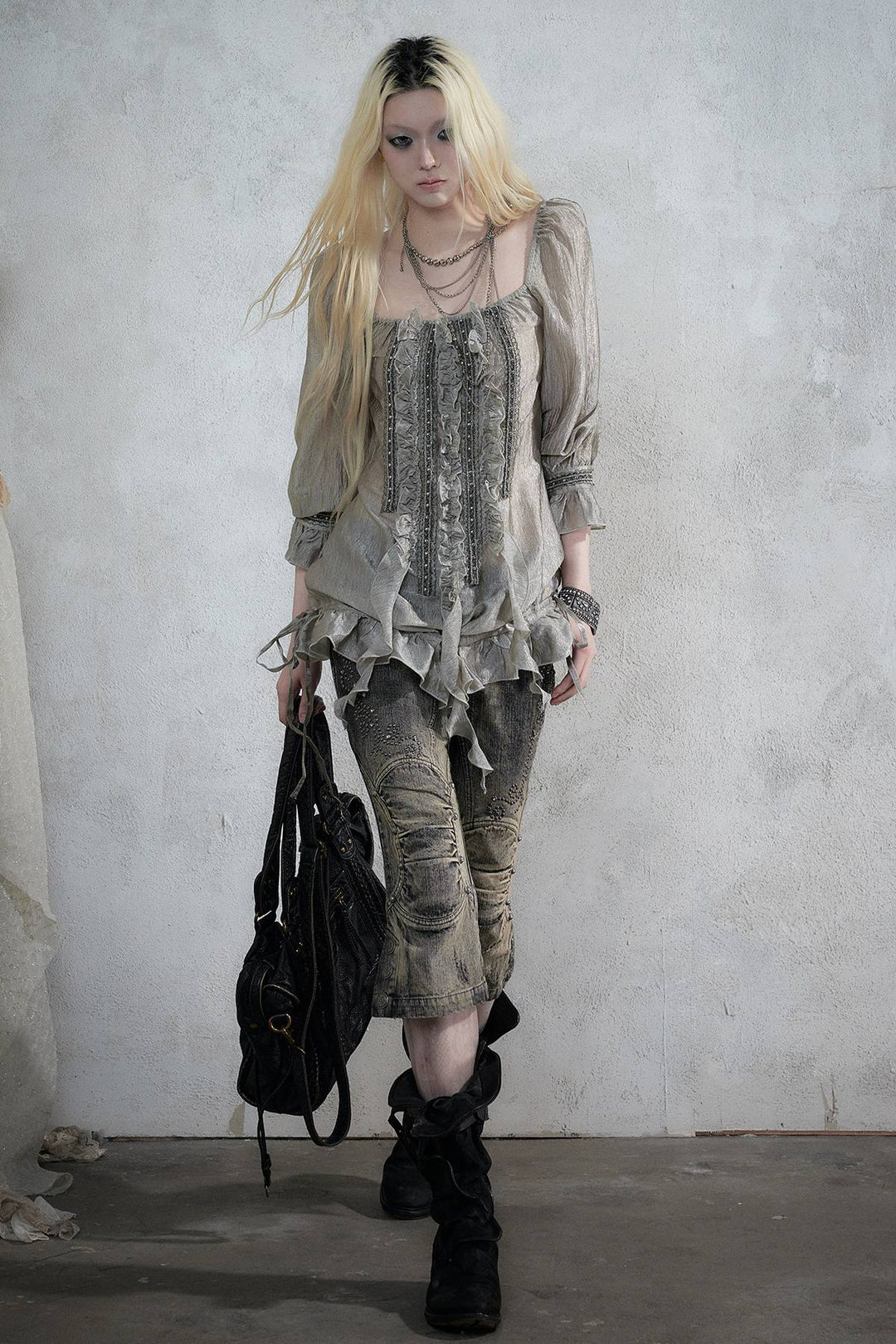 Ruffle Chiffon Tunic