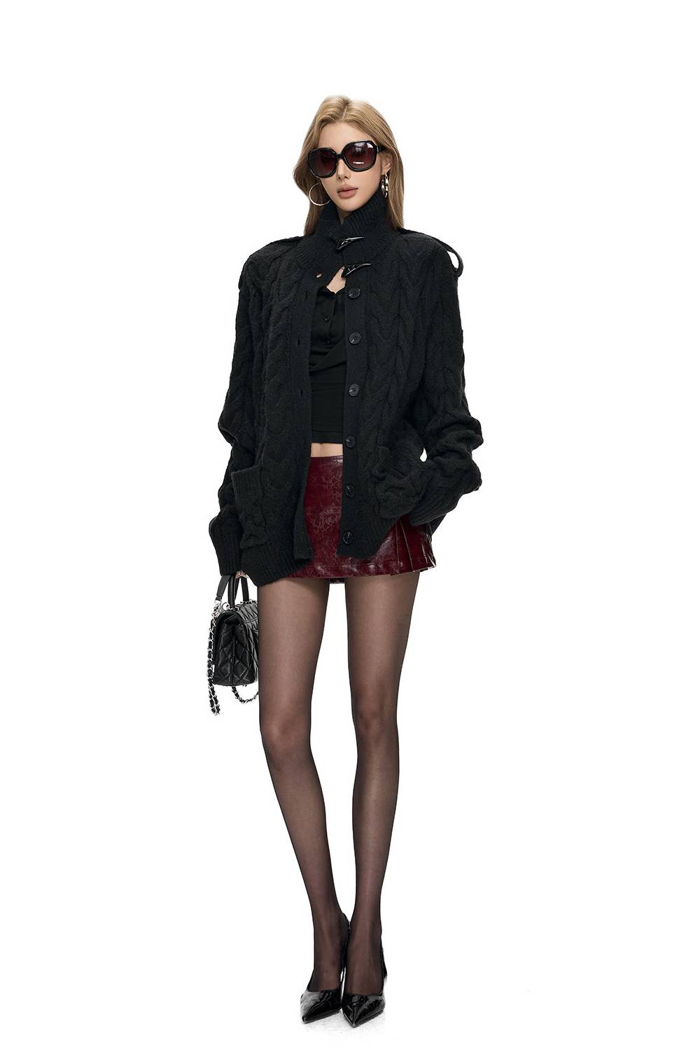 Asymmetric Faux Mini Skirt
