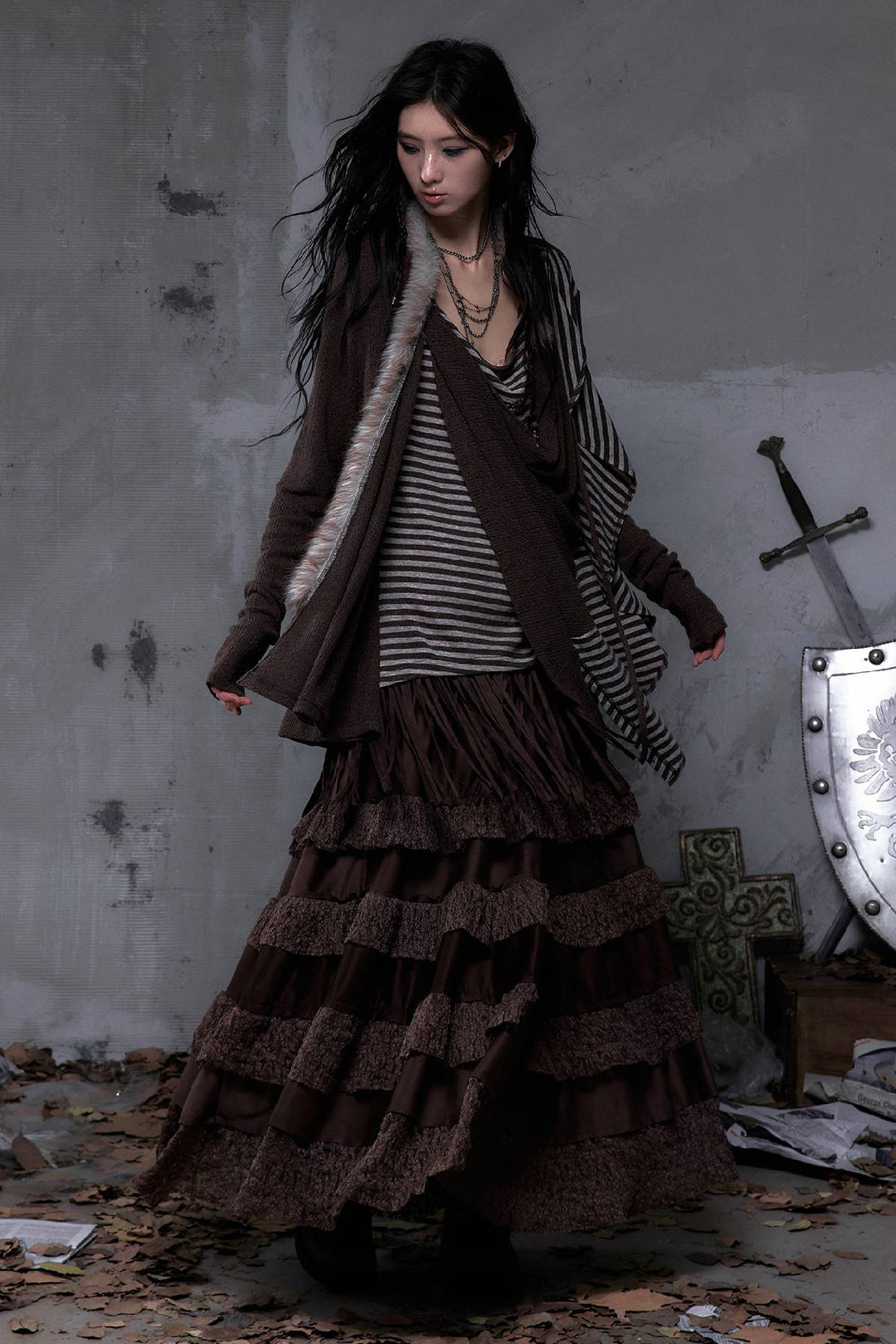 Regal Fringe Maxi Skirt