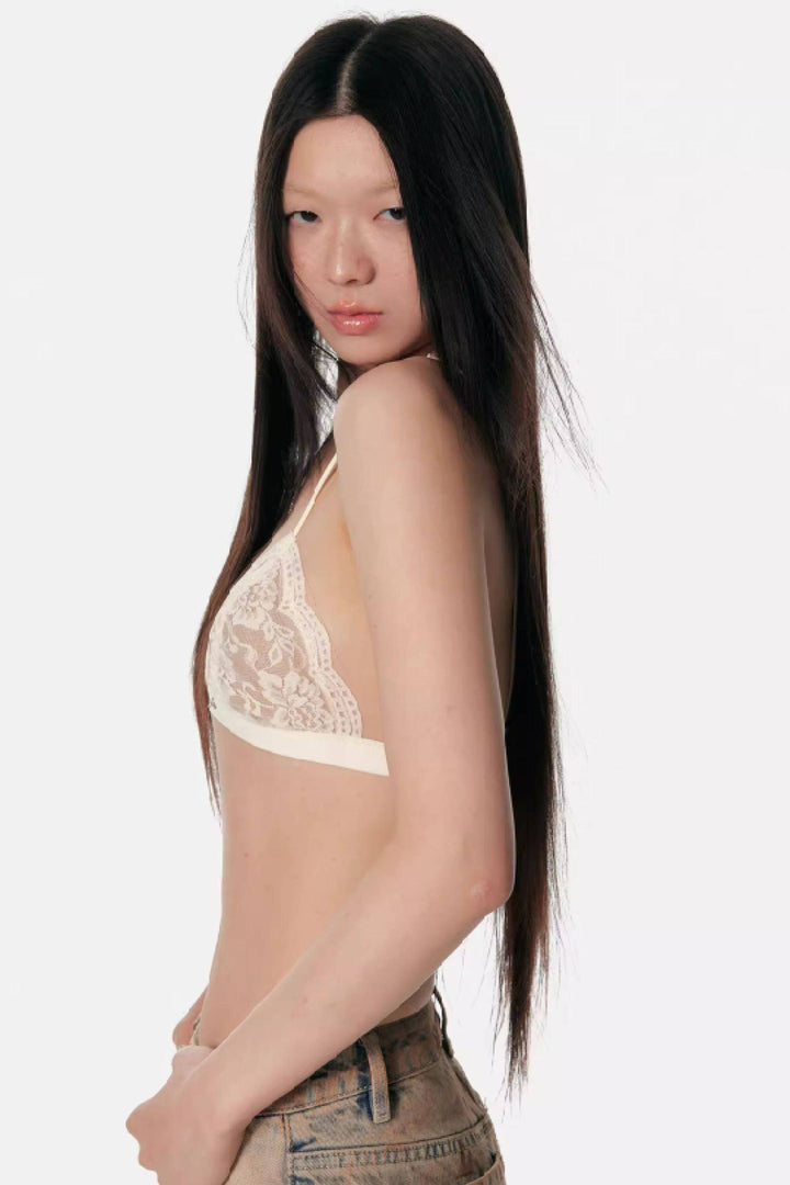 Sheer Lace Triangle Bra