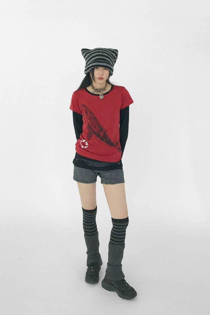 Whale Print Relaxed Tee