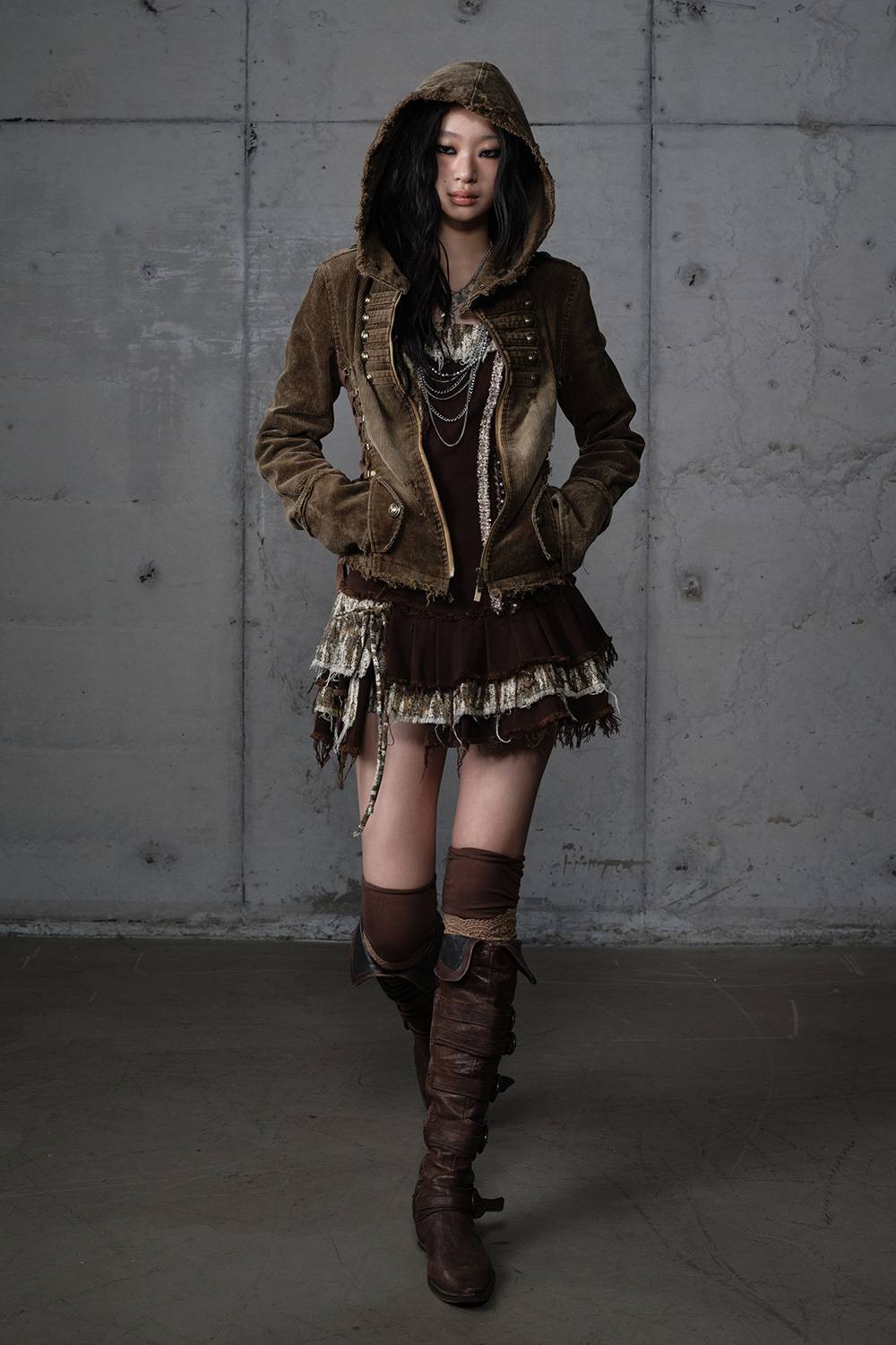 Distressed Military Cord Jacket