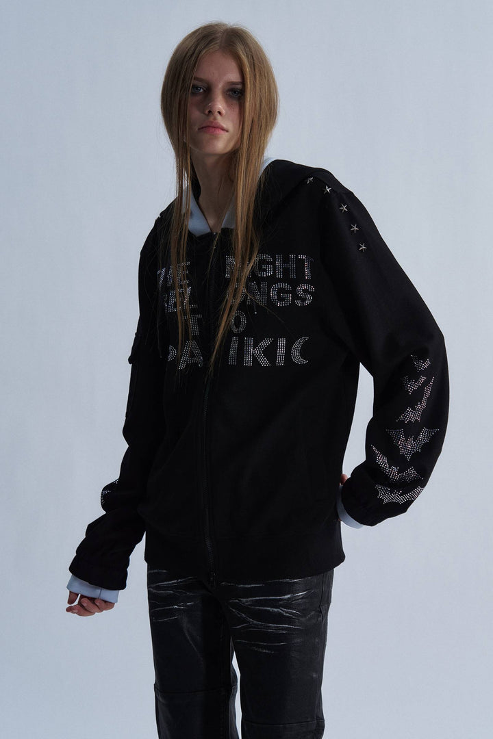 Nightfall Rhinestone Zip Hoodie