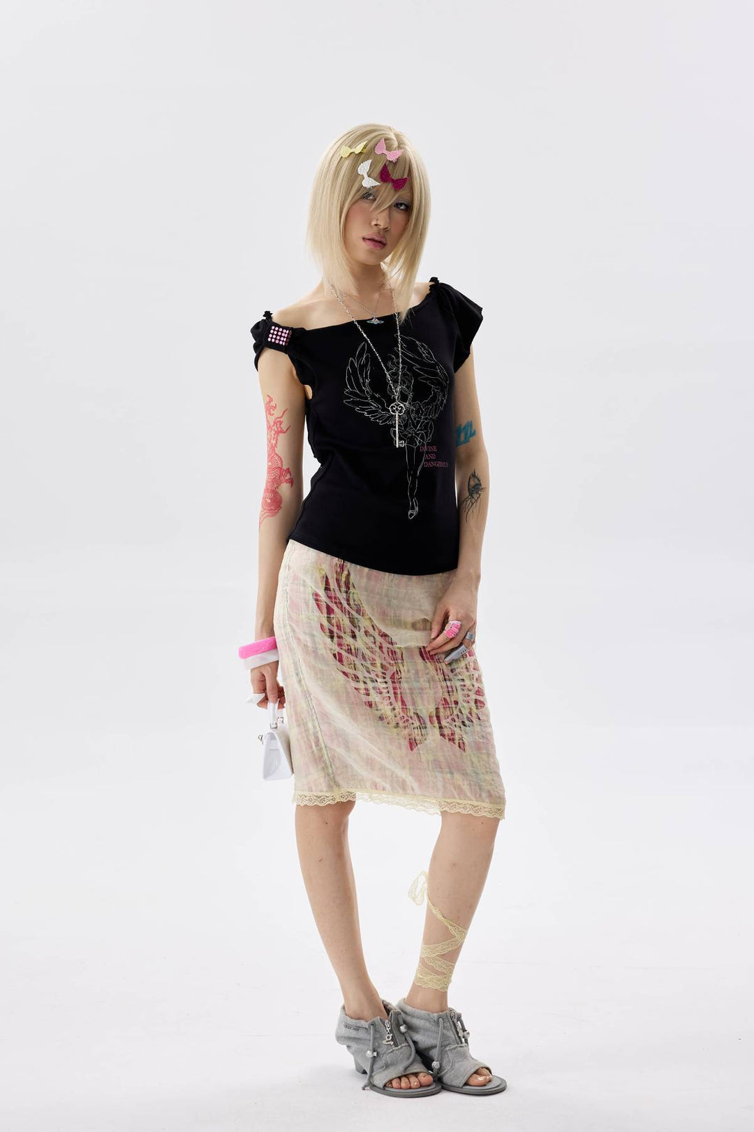 Cutout Pixie Graphic Top