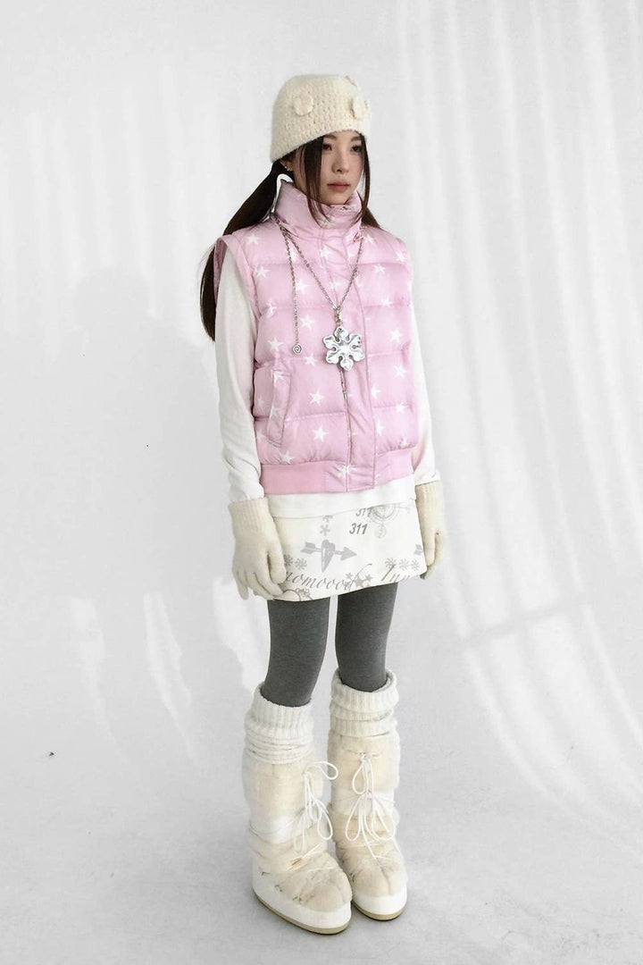 Cropped Star Puffer Jacket