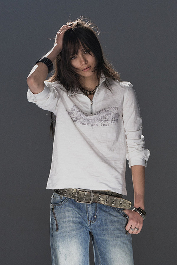 Faded Signal Half-Zip Top