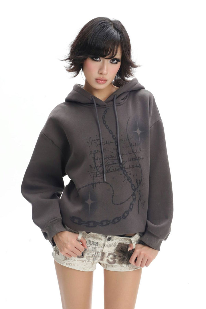 Fleece Oversized Graphic Hoodie