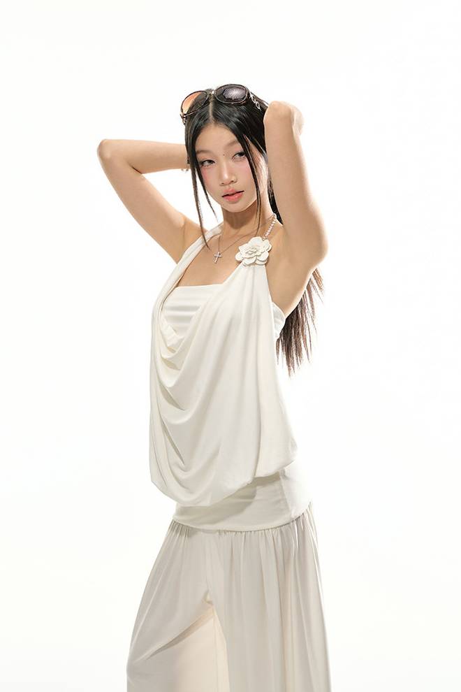 Draped Halter Neck Top