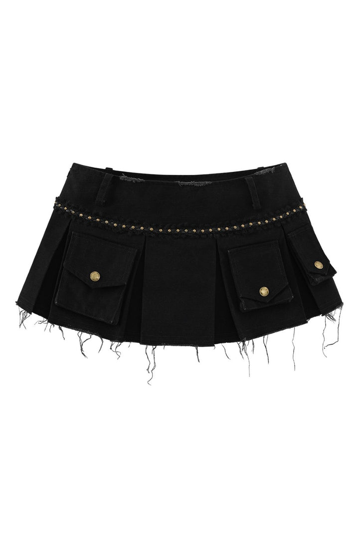 Cargo Studded Mini Skirt