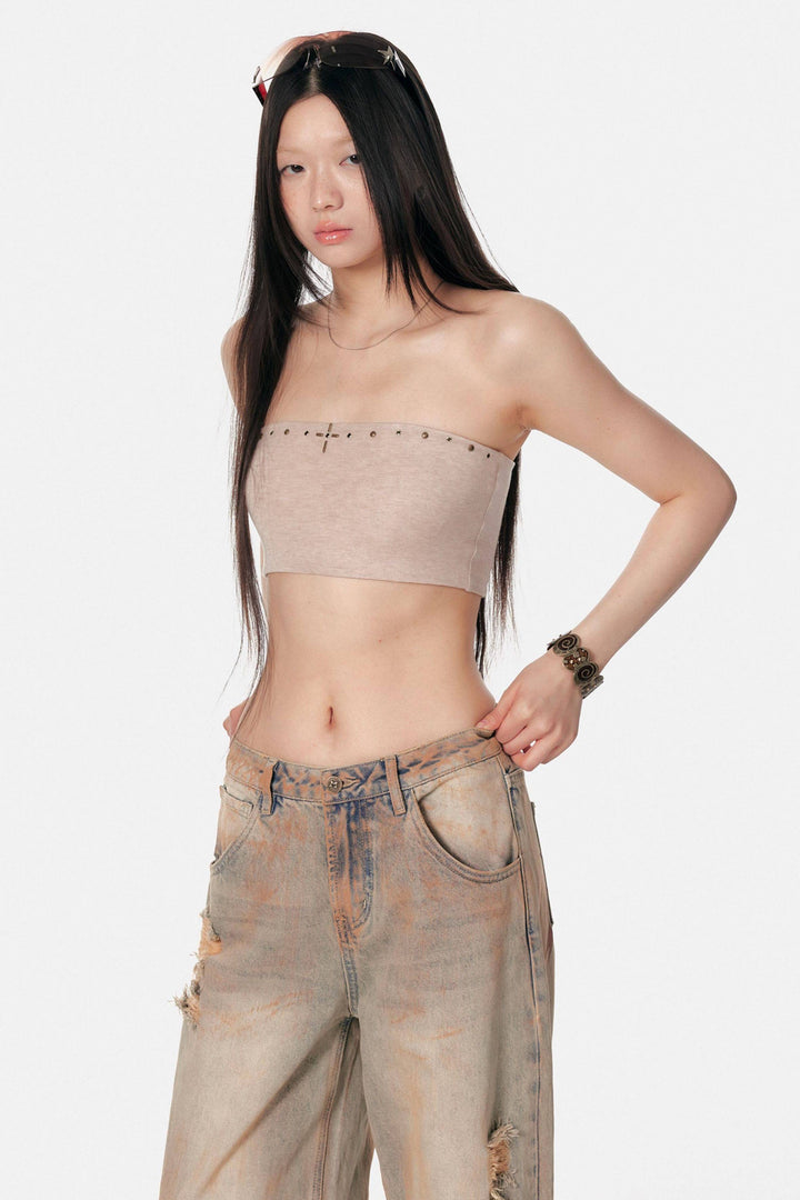 Studded Bandeau Top