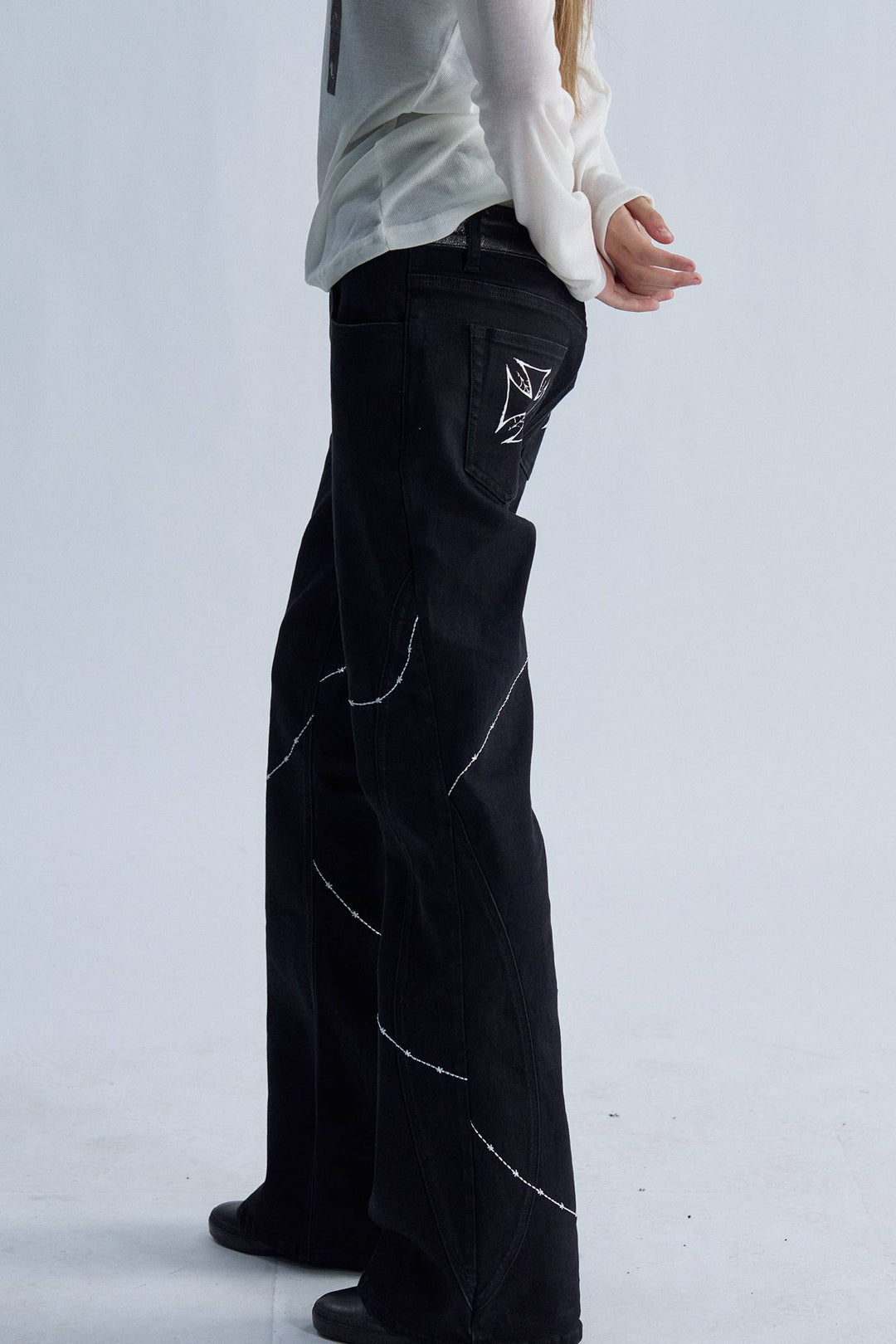 Barbed Double Waist Jeans