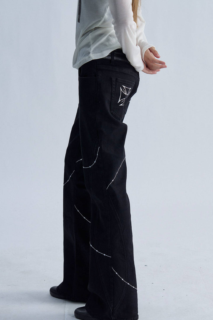 Barbed Double Waist Jeans
