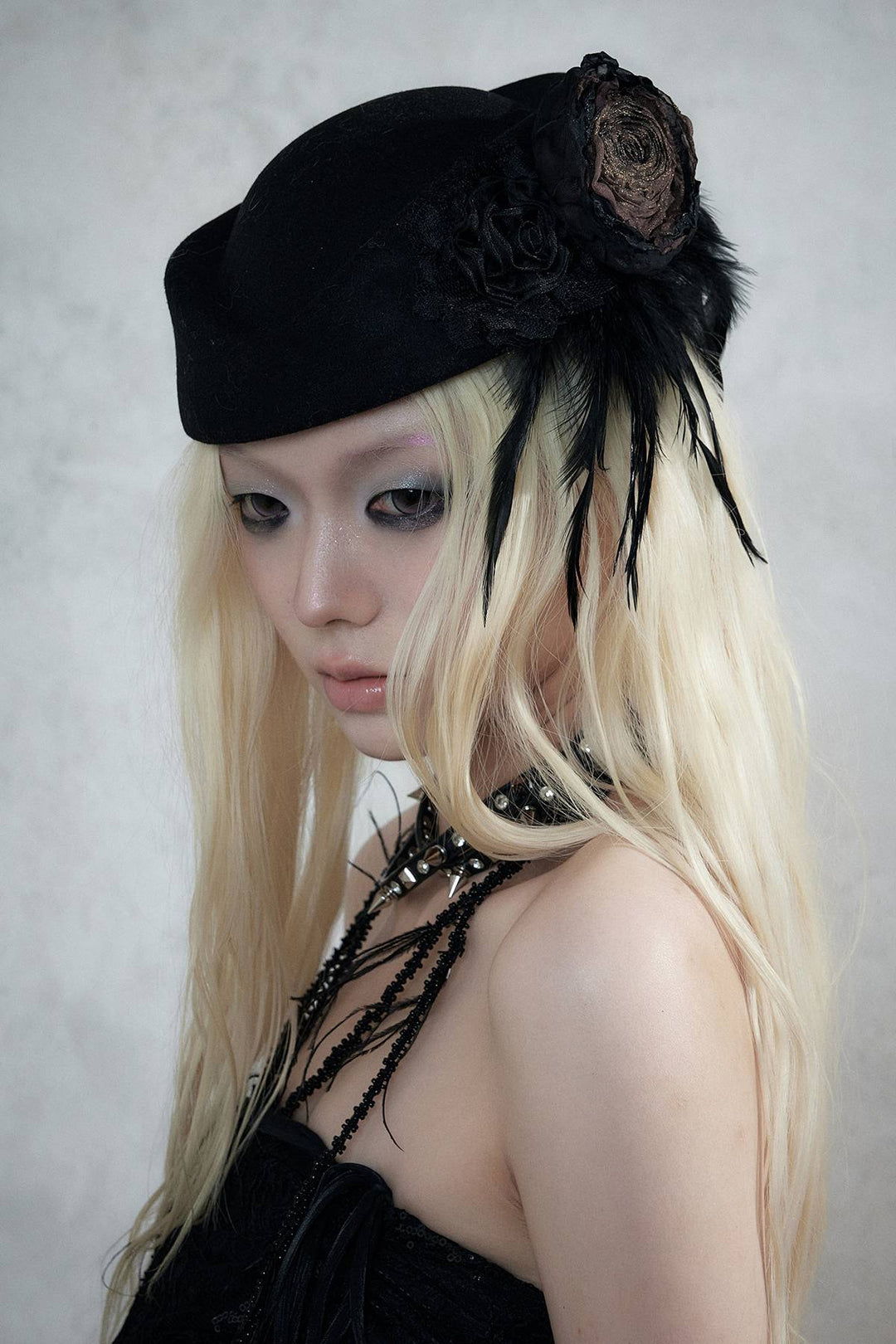 Floral Feather Hat