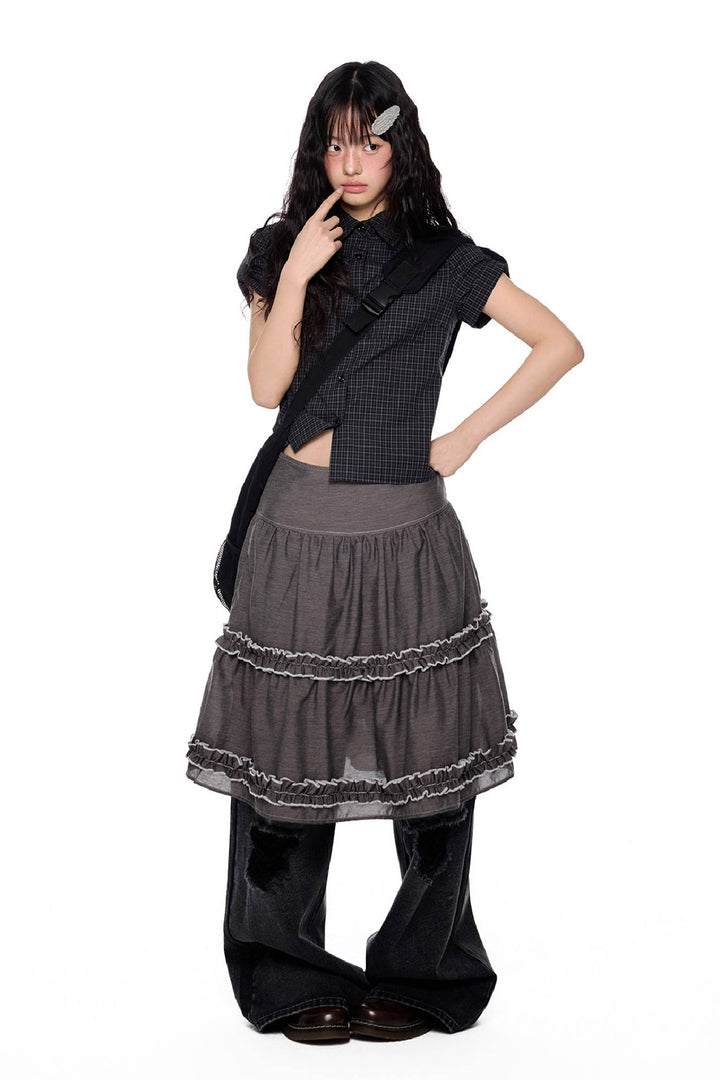 Fitted Cropped Button Shirt