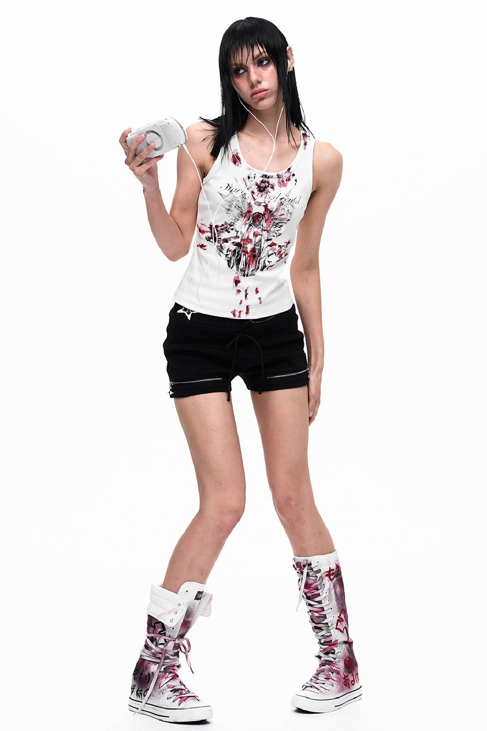 Star Zip Foldover Shorts