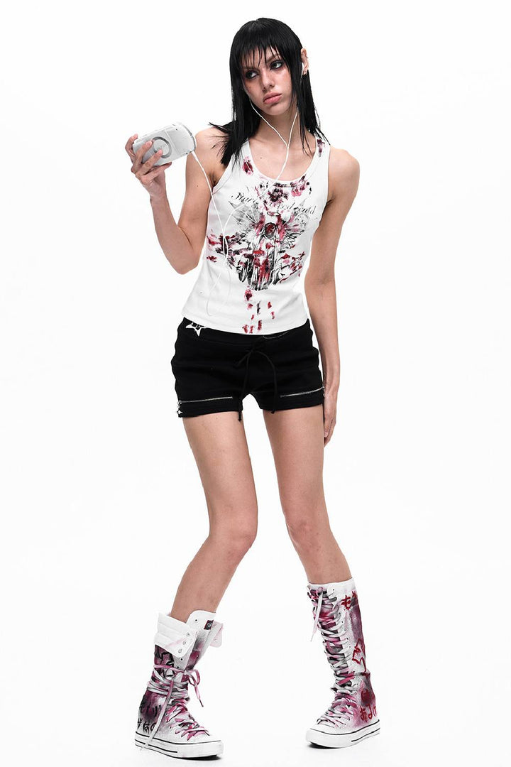 Star Zip Foldover Shorts