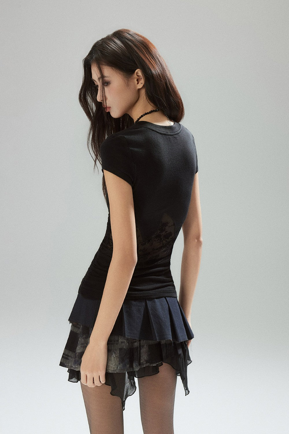Gia Lace Panel Shortsleeve