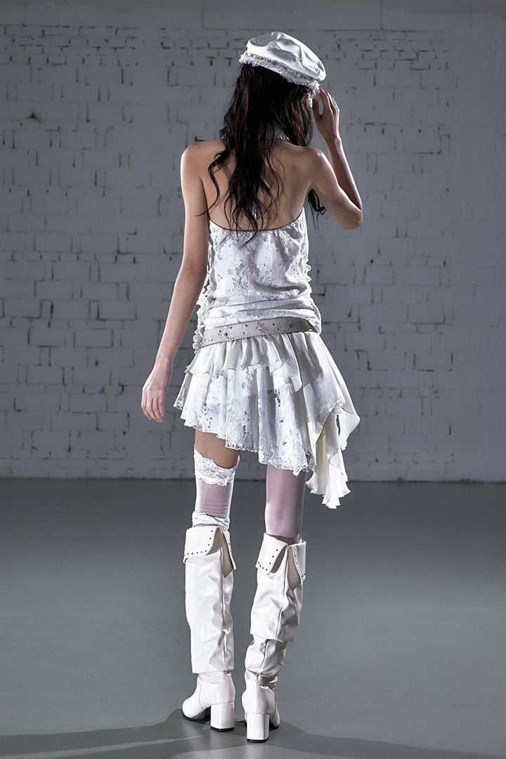 Asymmetrical Lace Drift Dress