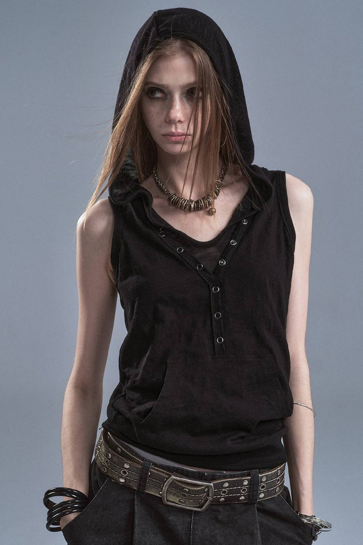 Snap Front Hooded Tank