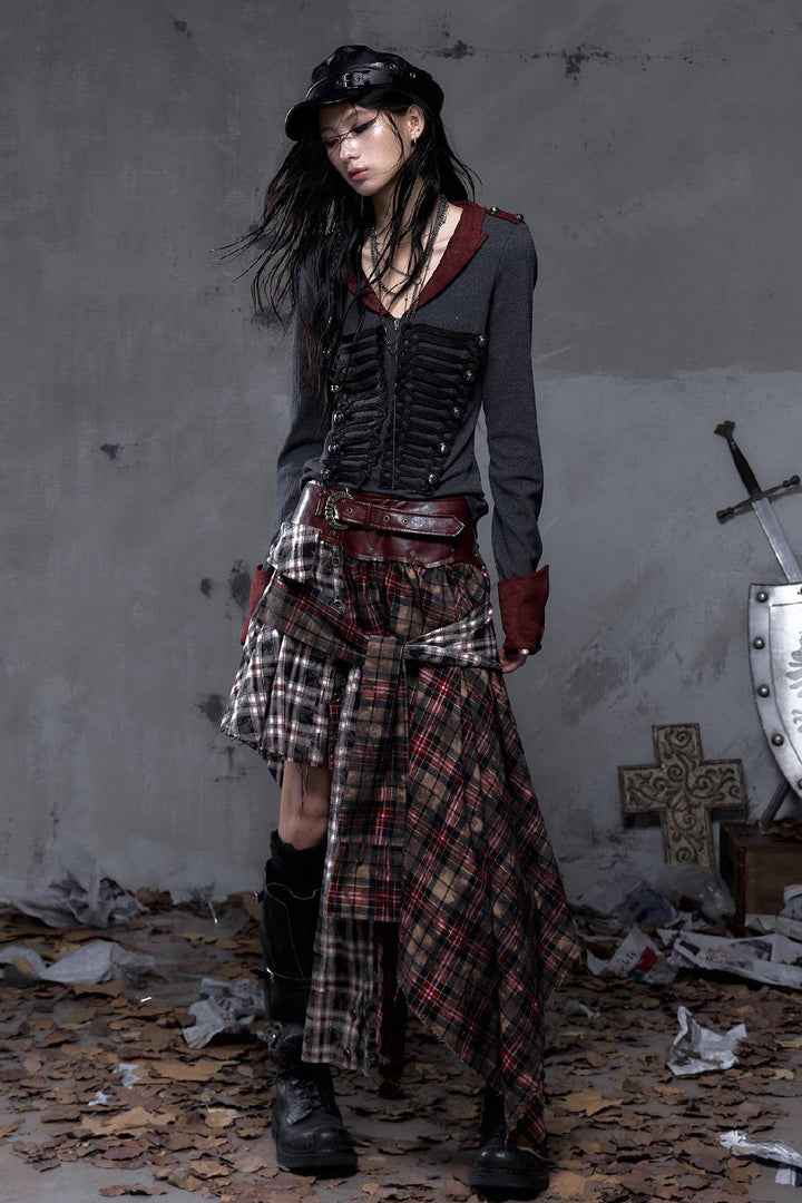 Ribbed Military Knit Top