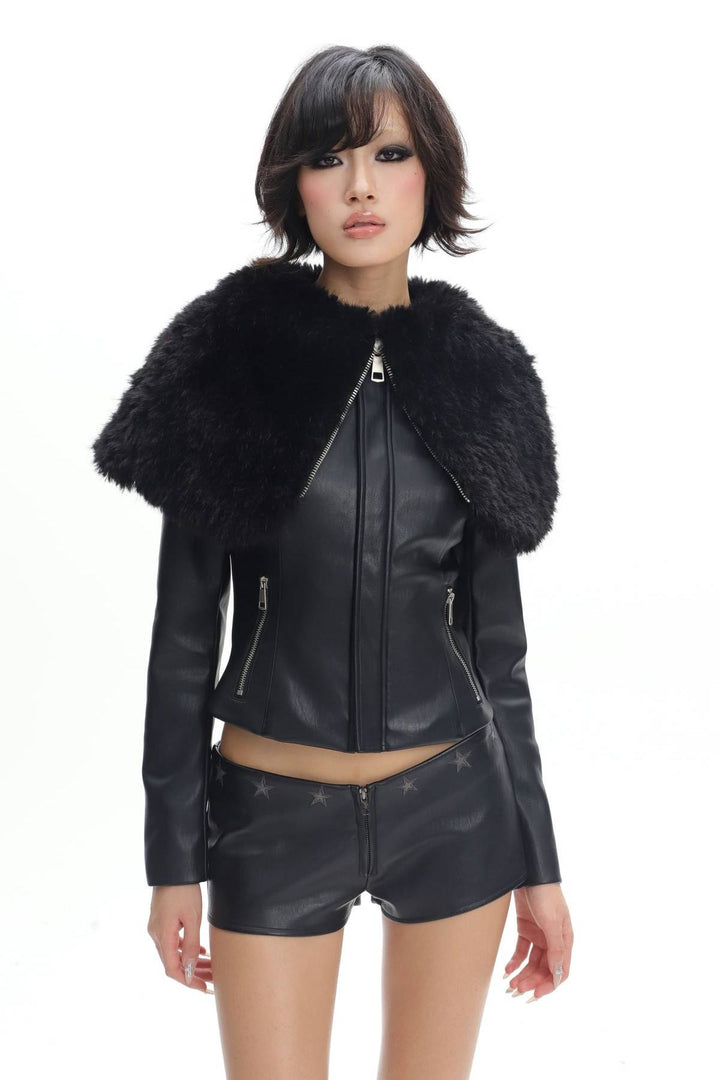 Faux Fur Collar Jacket