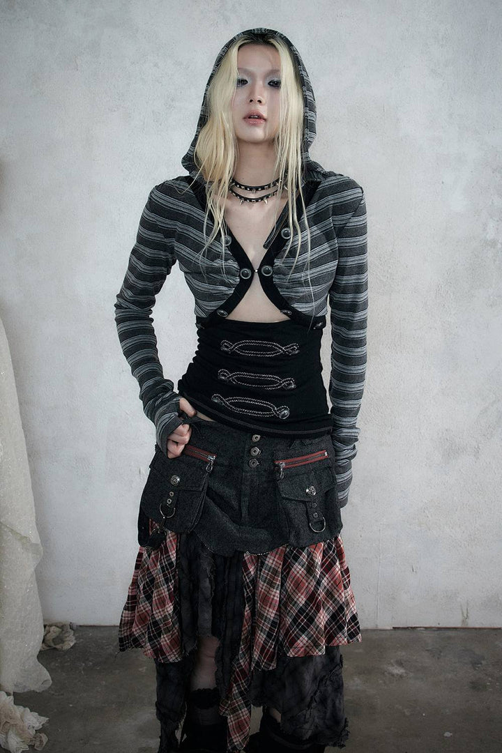 Punk Hooded Longline Top