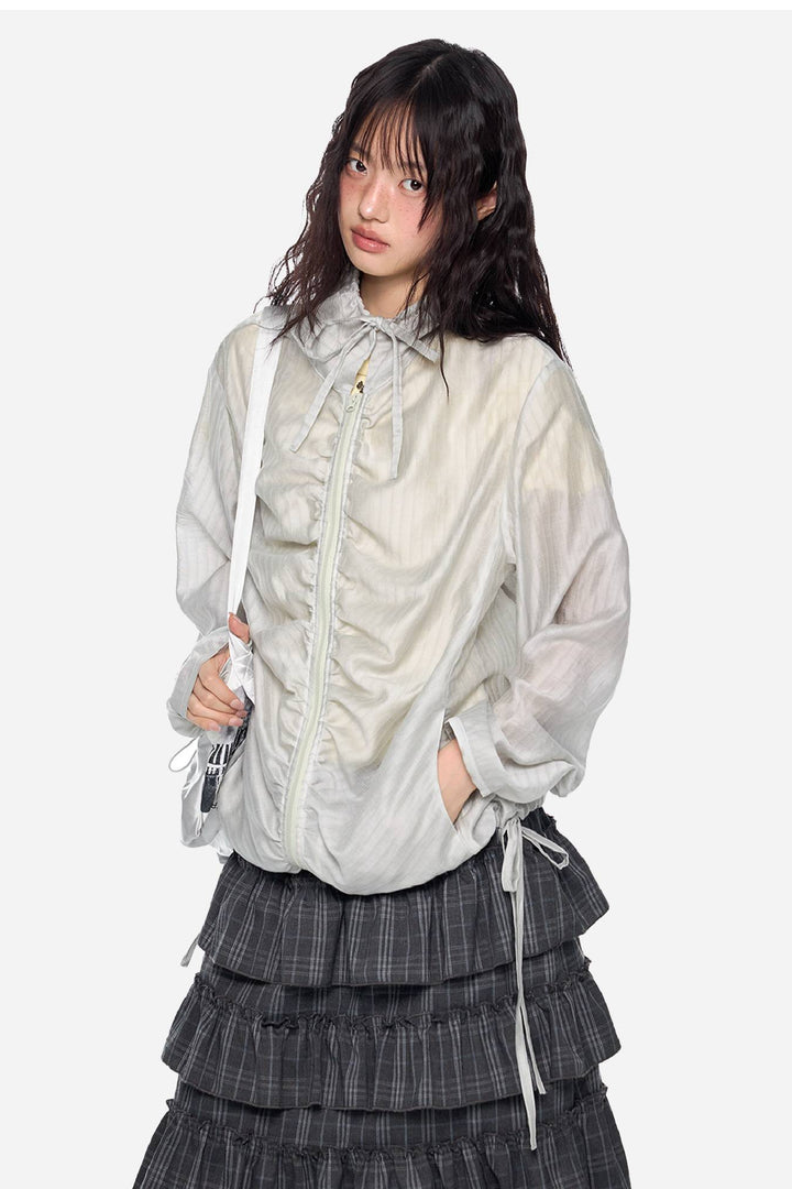 Sheer Zip-Up Light Jacket