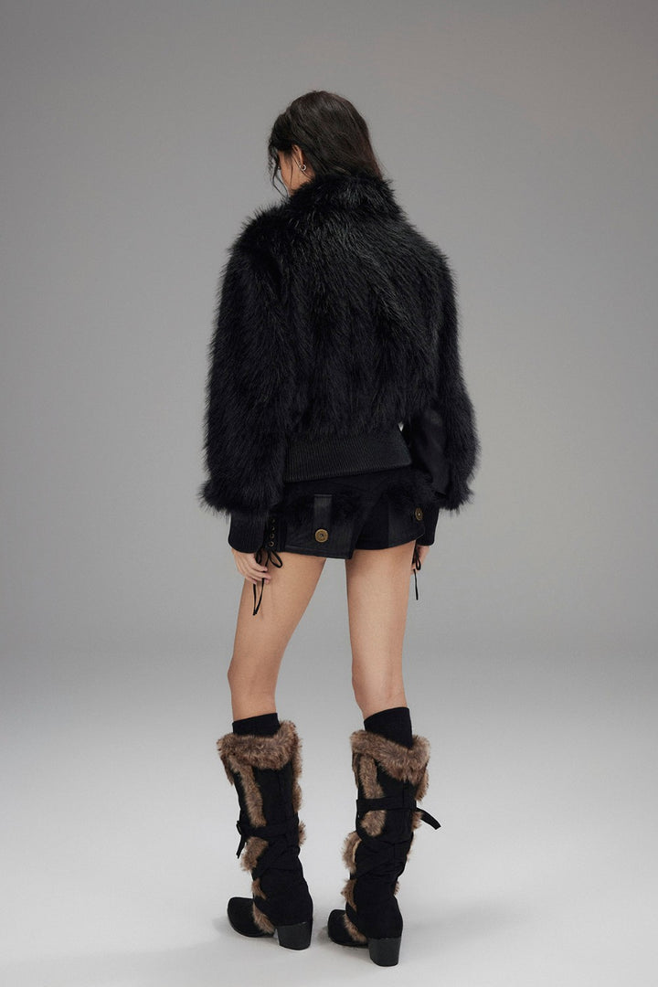 Camila Black Fur Coat