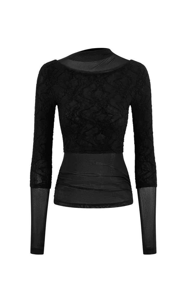 Lace Layered Mesh Top