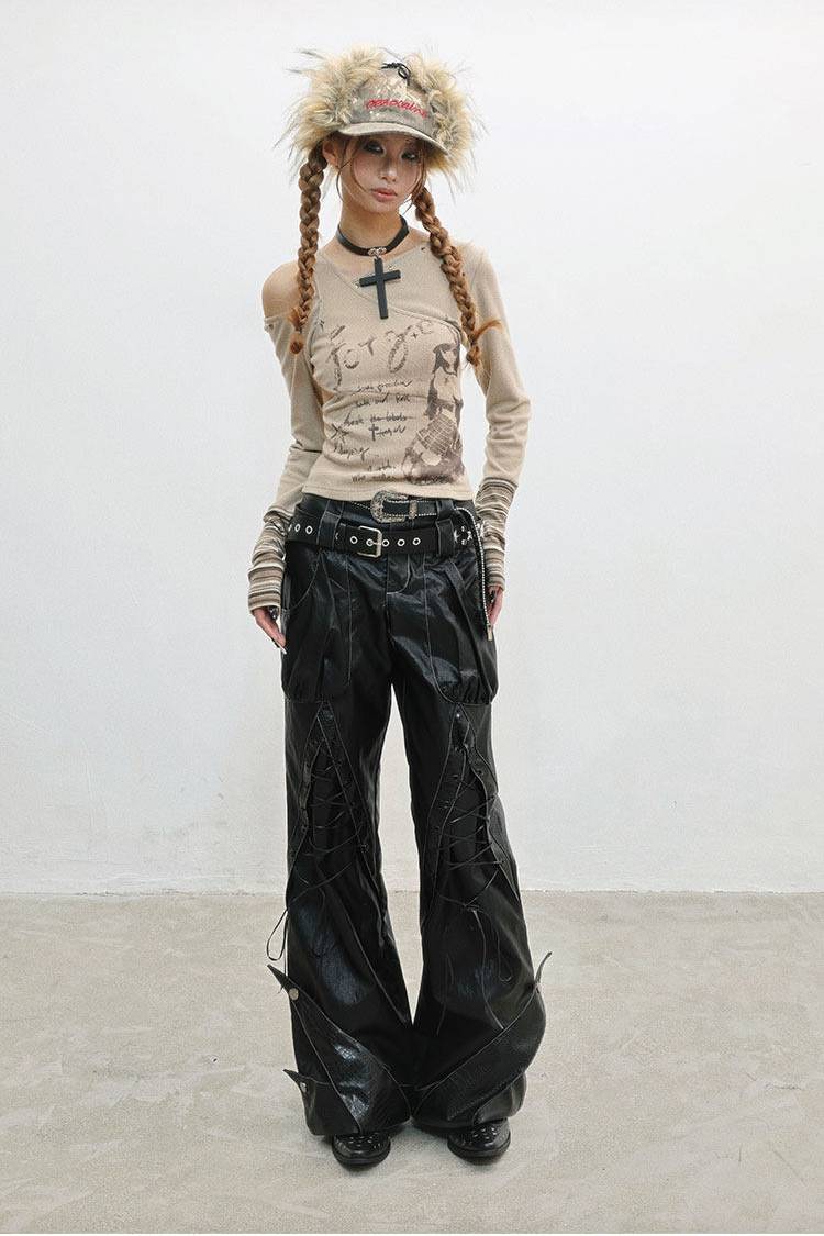 Utility Faux Leather Pants