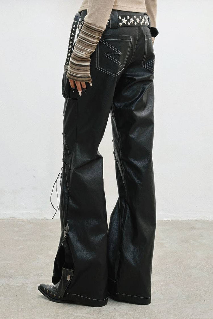 Utility Faux Leather Pants