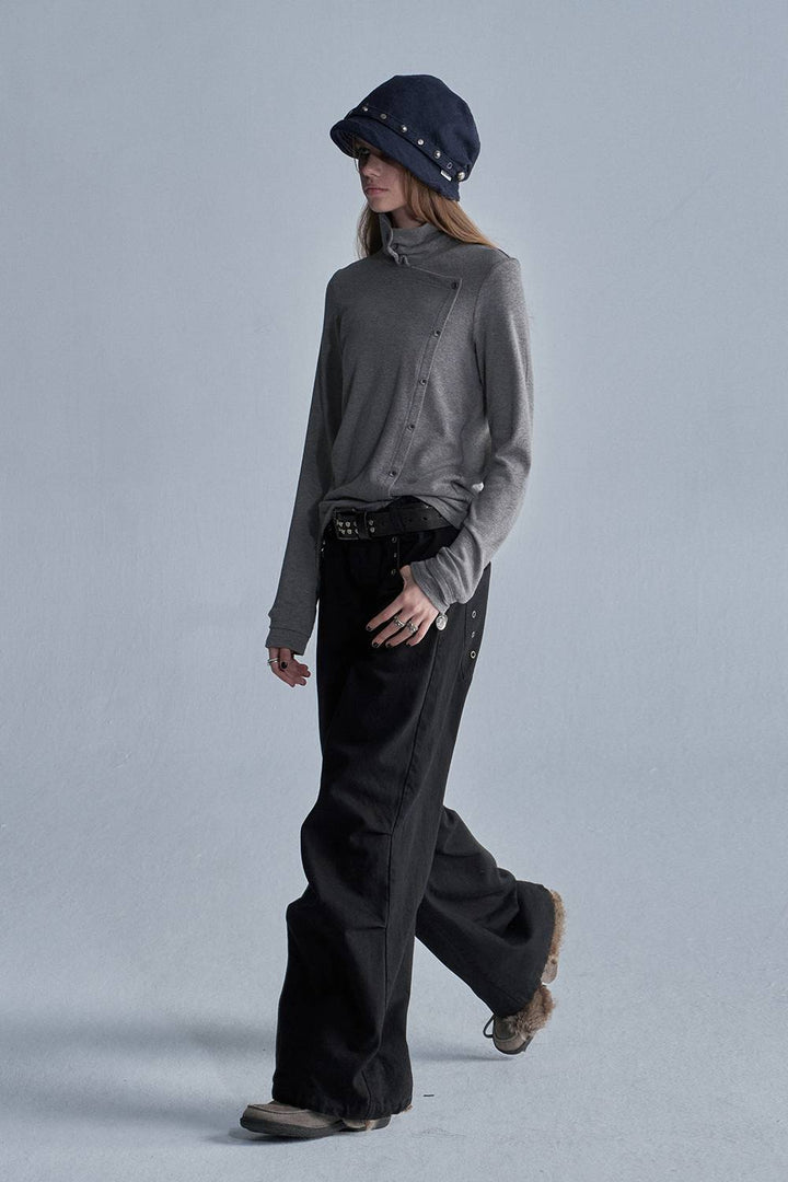Asymmetric High Neck Top