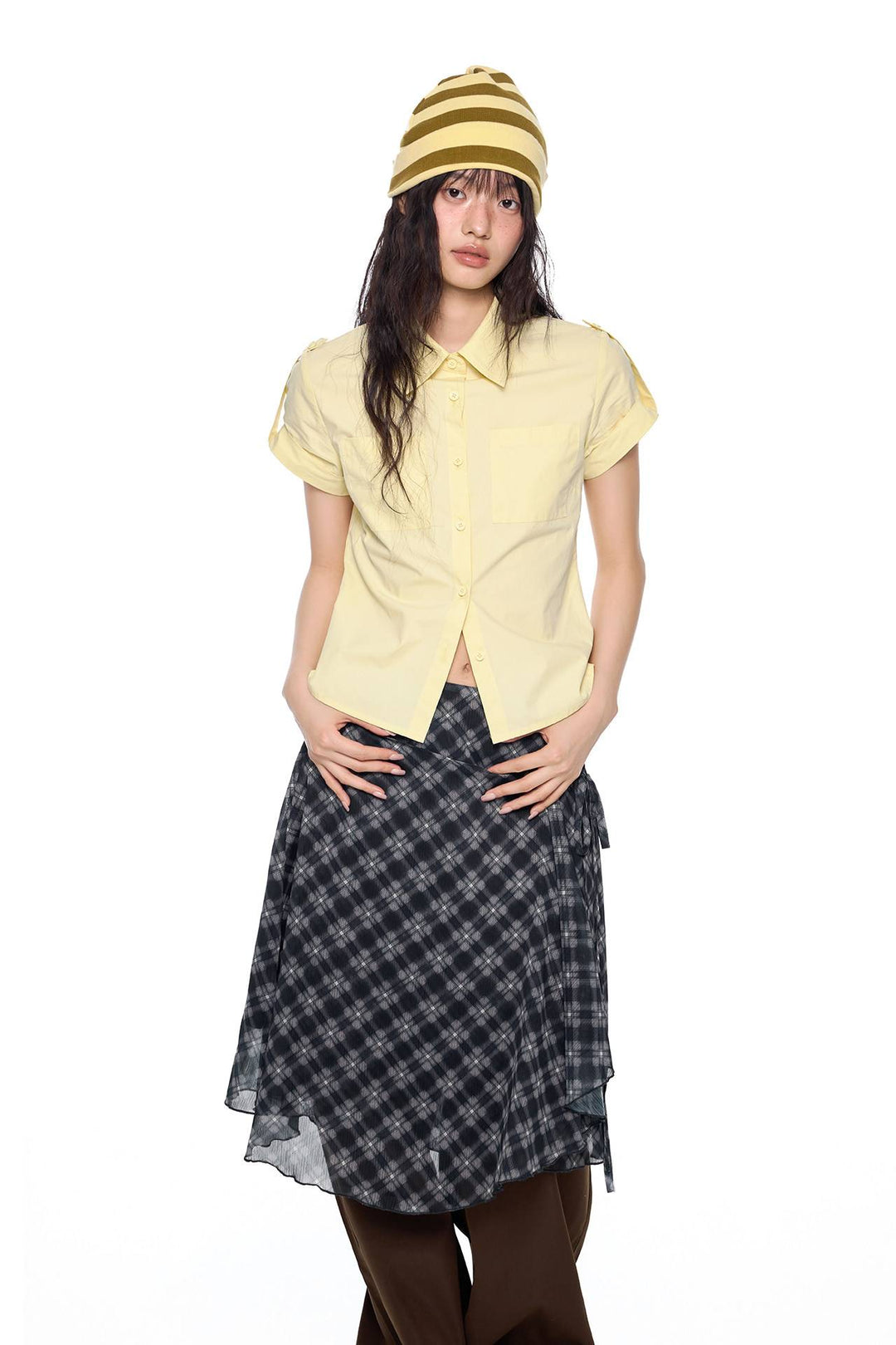 Fitted Cropped Button Shirt