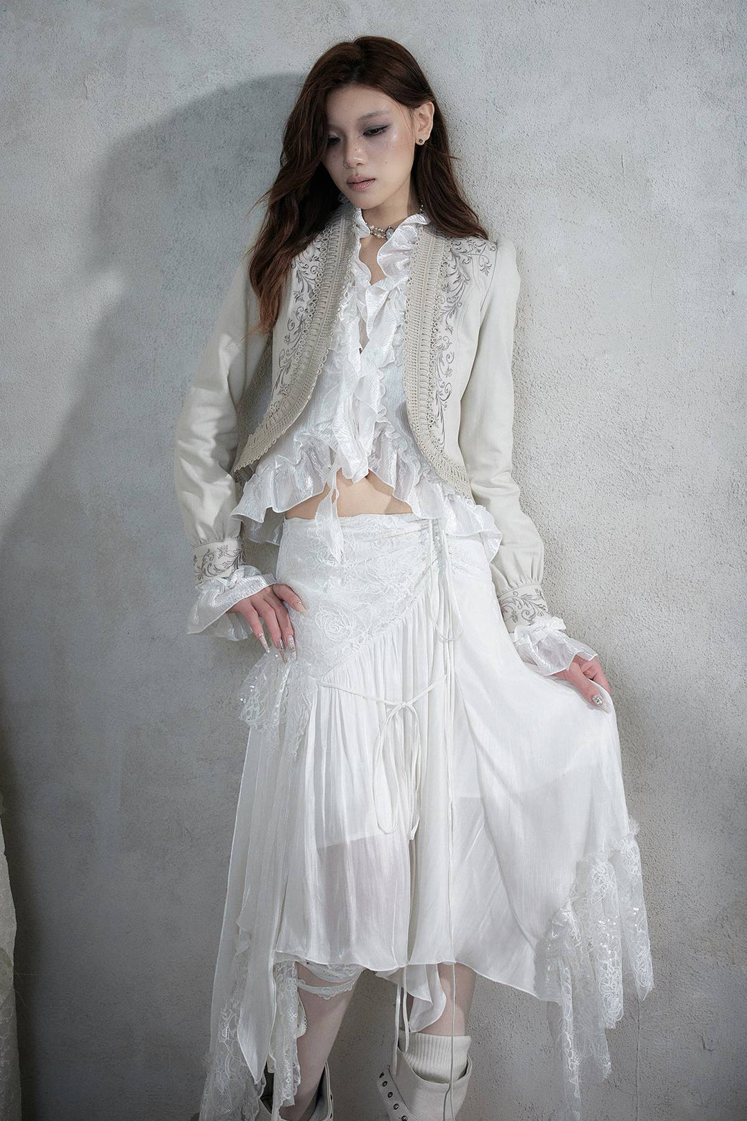 Embroidered Cropped Jacket