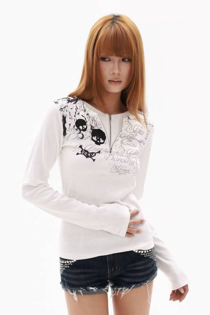 Heart Skull Longsleeve Top