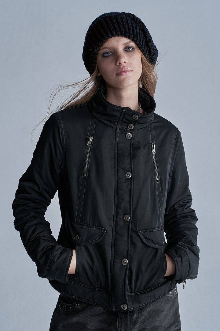 Contrast Stitch Utility Jacket