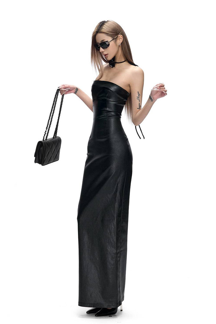 Contour Leather Maxi Dress