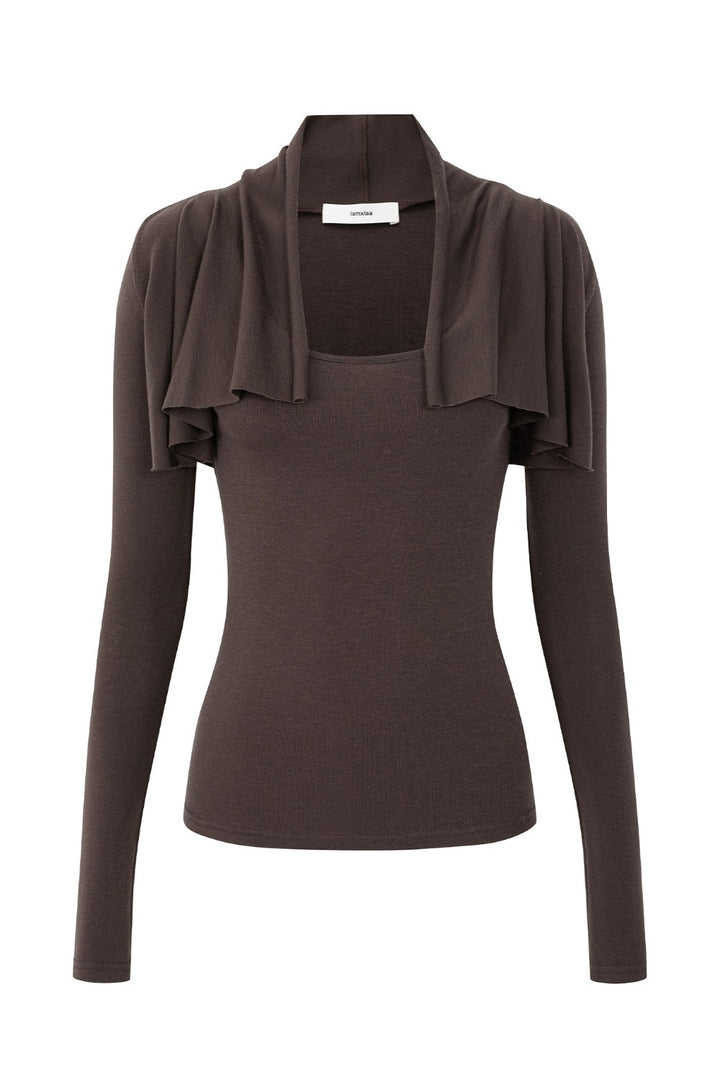 Layered Wavy Drape Shirt