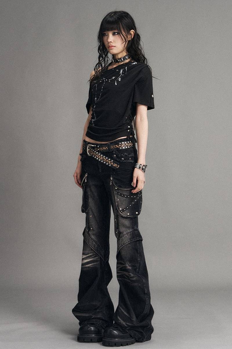 Low Rise Cargo Jeans